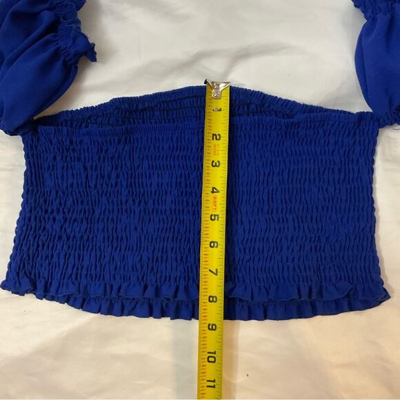 SHEIN Cobalt Blue Cold Shoulder Tube Top  L Coquette Girl Castlecore Balletcore - Picture 4 of 6